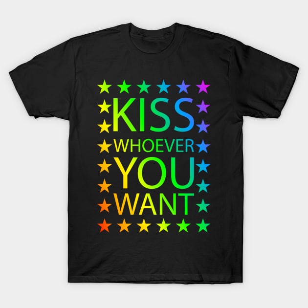 Kiss whoever you want | rainbow lgbt T-Shirt by Johnny_Sk3tch